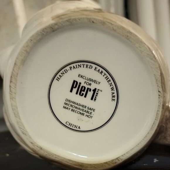 MUG/PLANTER HEDGEHOG/BADGER MUG/PLANTER by PIER 1w Brown & White DARLING NEW! - Picture 10 of 10